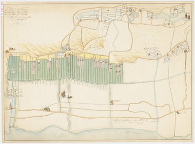 1870 Copy of Map from 1599 of Haarlem Bleachfields Near Bloemendaal by Adriaan Justus Enschedé